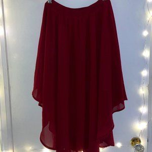 Red Flowy Skirt
